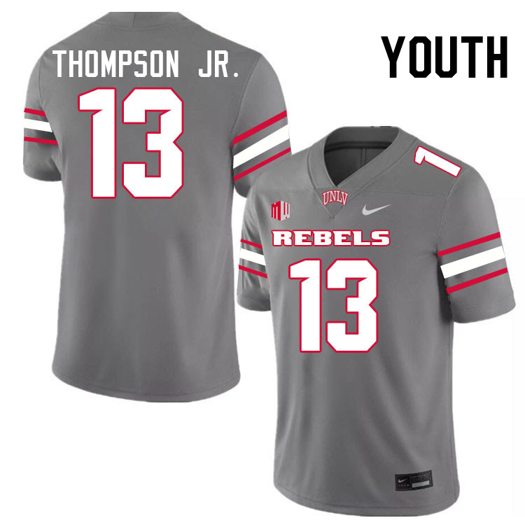 Youth #13 Corey Thompson Jr. UNLV Rebels College Football Jerseys Stitched-Grey